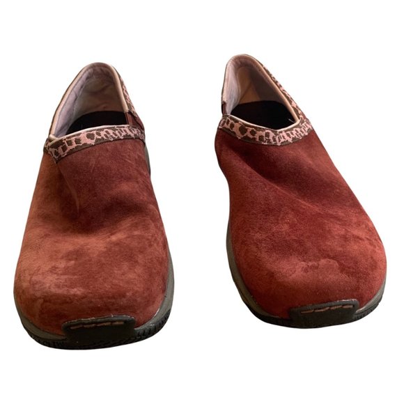 Merrell Ortholite MOC Maroon Suede Slip On Comfort Shoe 8 - Picture 2 of 6